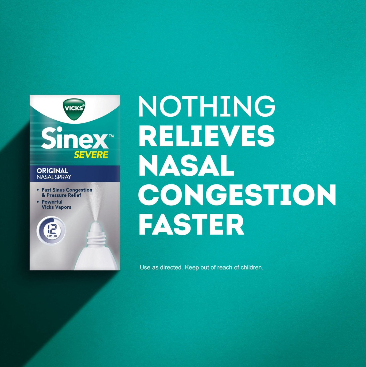 Vicks Sinex Severe Original Nasal Spray Decongestant 0.5oz Nasal Relief