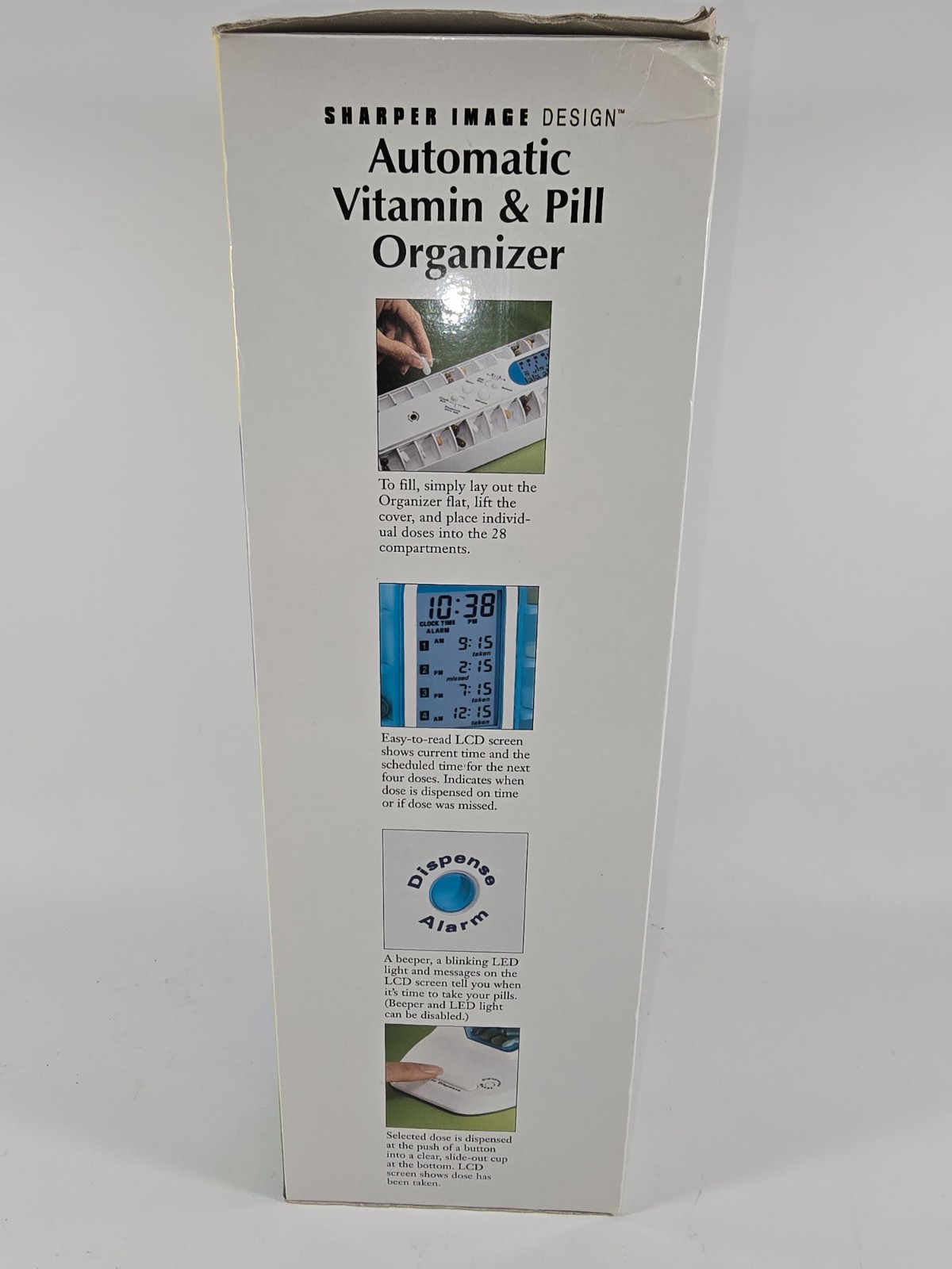 Sharper Image Automatic Vitamin & Pill Organizer In Box Tested Works – See Video