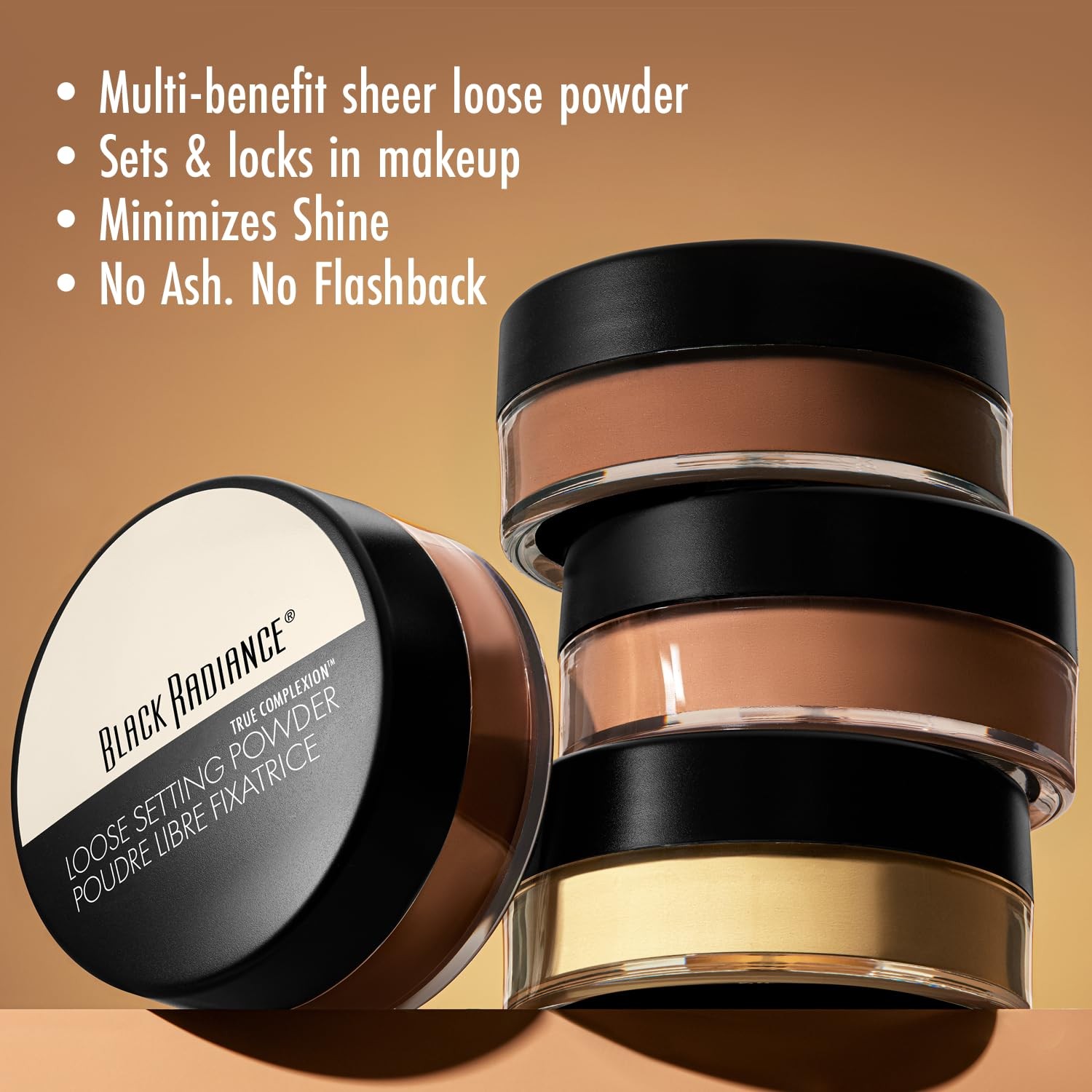 Loose Setting Powder Silky Blendable Long Lasting Makeup Black Radiance True