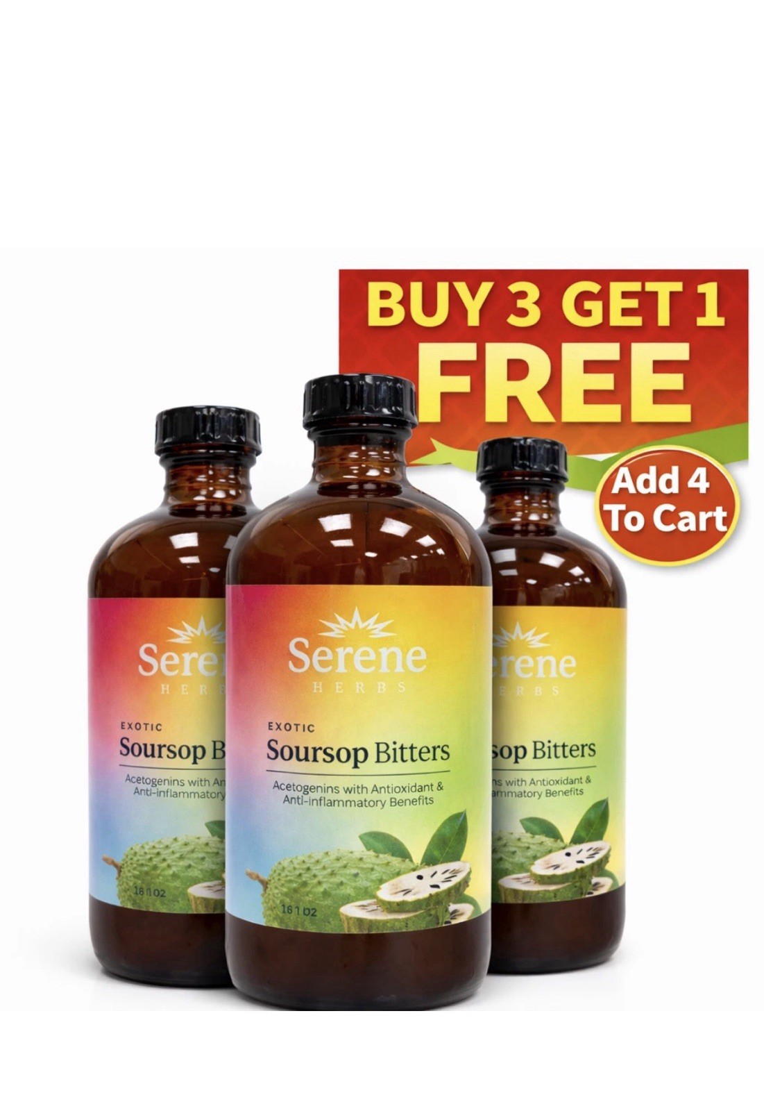 Soursop Bitters Pure 16 oz 100% Natural Detox Herb