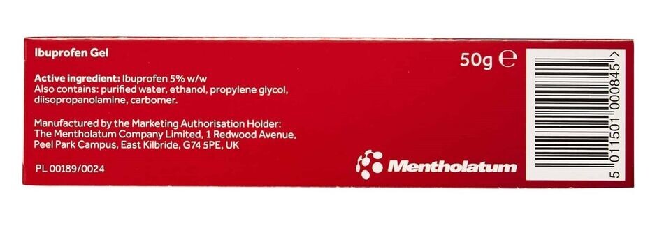 Ibuprofen Topical Gel 50G Rapid Pain Relief Back Rheumatic Muscular Pain