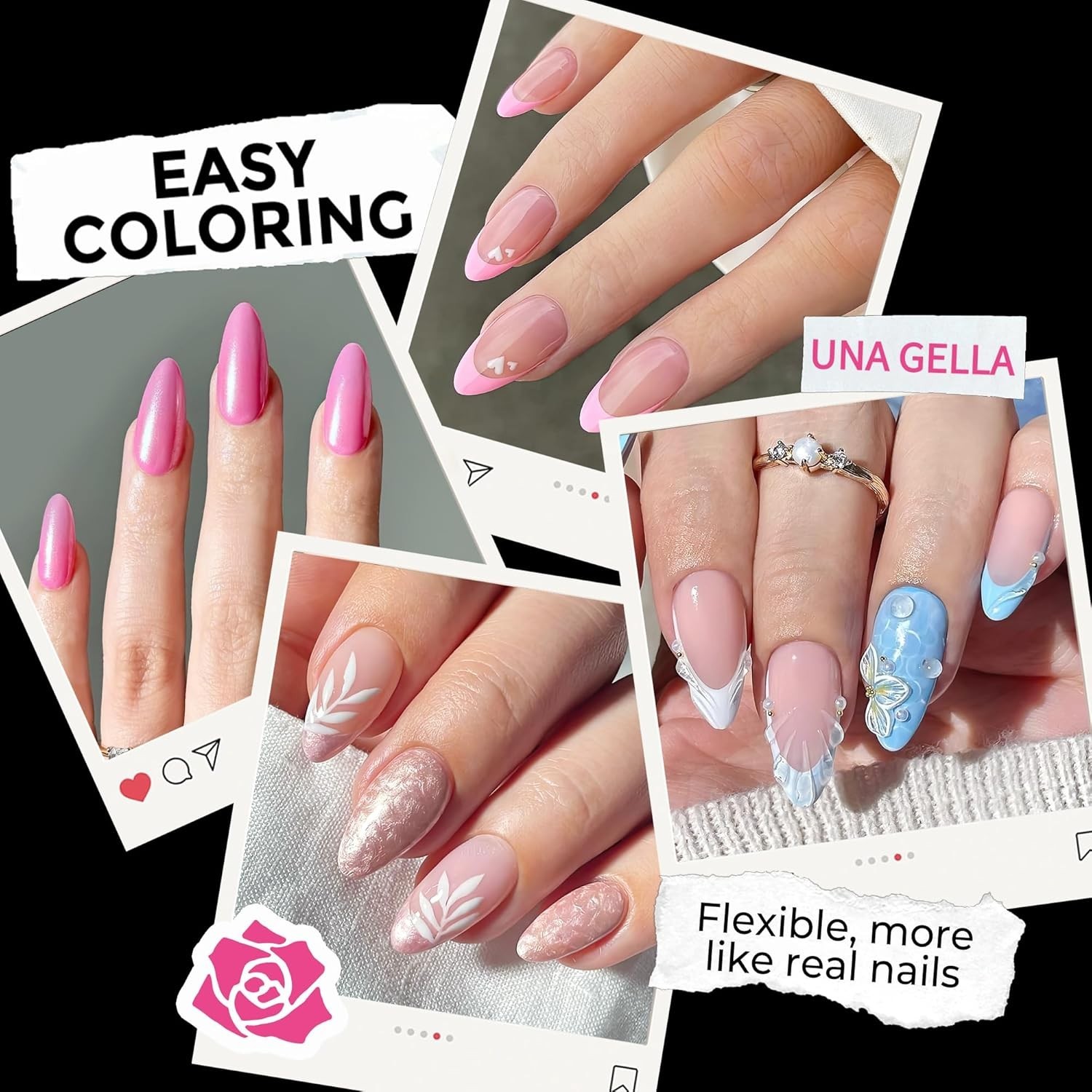 216pcs Almond Nail Tips – Pre-shaped Press On Gelly Nails for Perfect Manicures