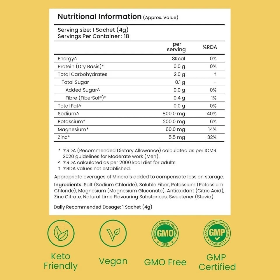 Supply6 Salts | Electrolyte Mix | Zero Added Sugar, (18 Servings, Lemon Lime)