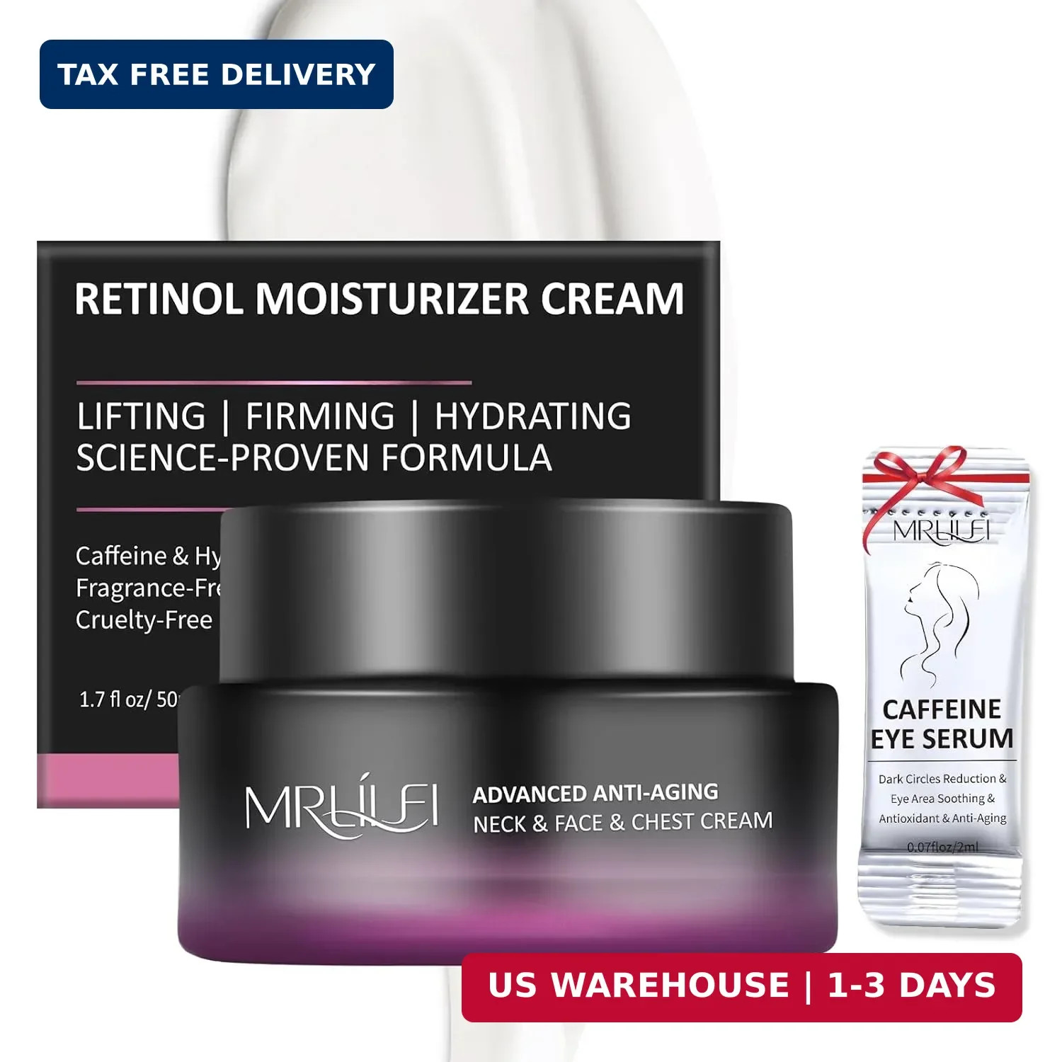 MRLILEI Tightening & Lifting Neck Cream, Advanced Anti-Aging Face Moisturizer, 4