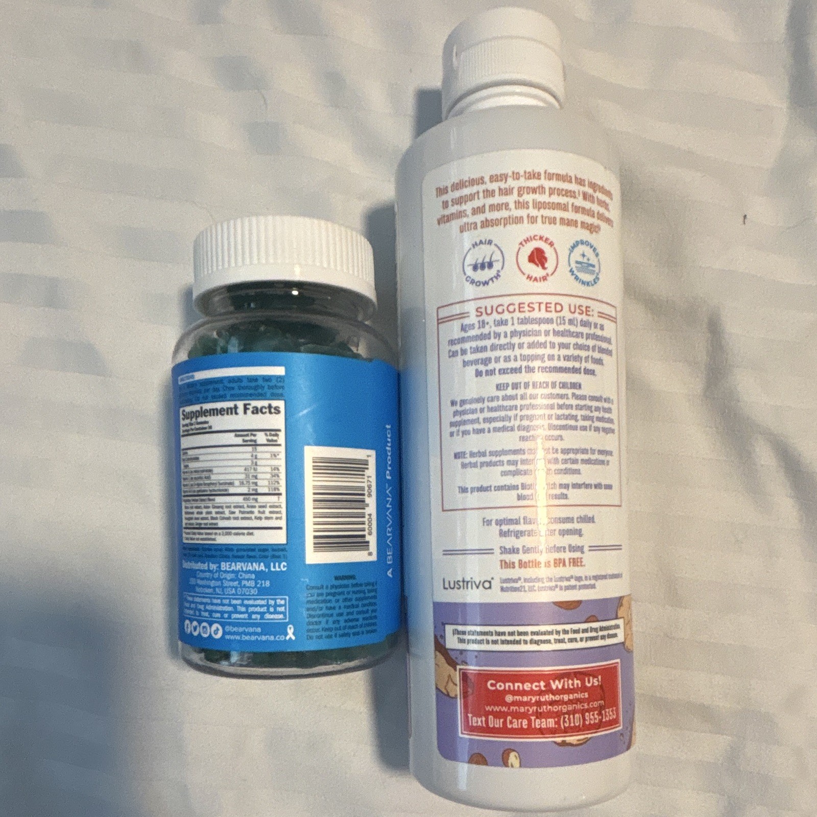 MaryRuth’s Hair Growth Max Liquid Almond Cookie 15.22 oz + BEARVANA 60 Gummies