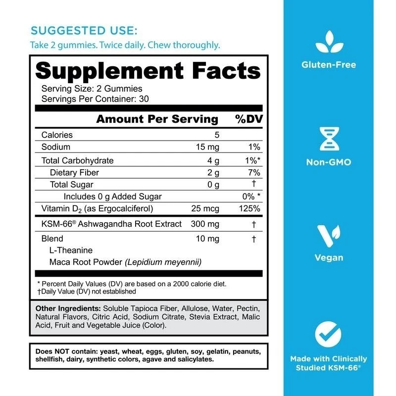 Goli Nutrition Ashwagandha Gummies Supplement Mixed Berry KSM-66