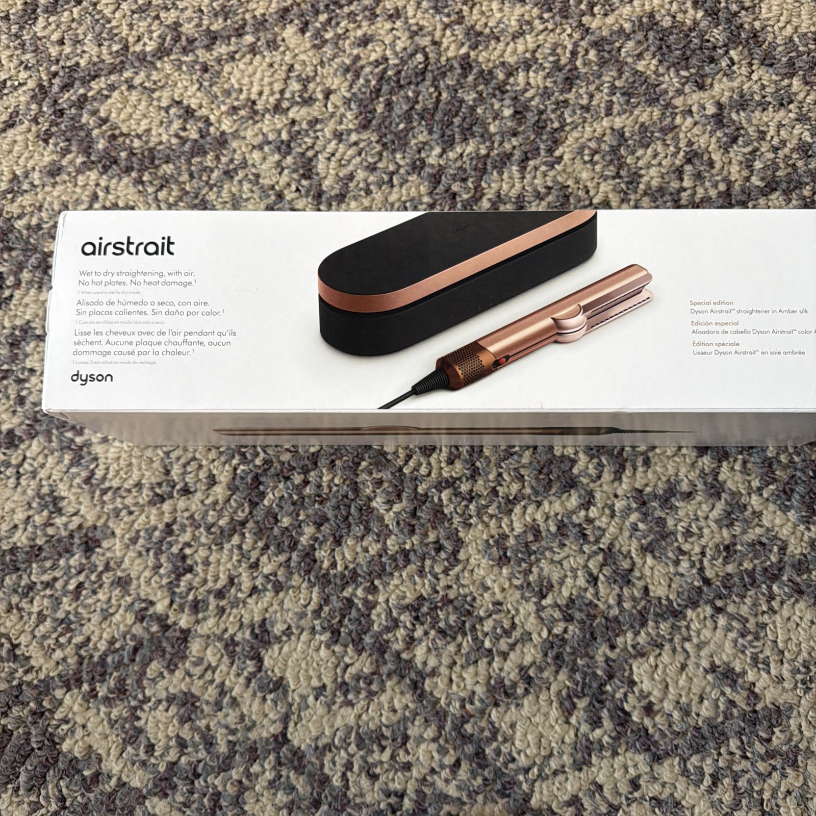 Dyson Airstrait Straightener Amber Silk Wet to Dry Hair Straightener, No Heat