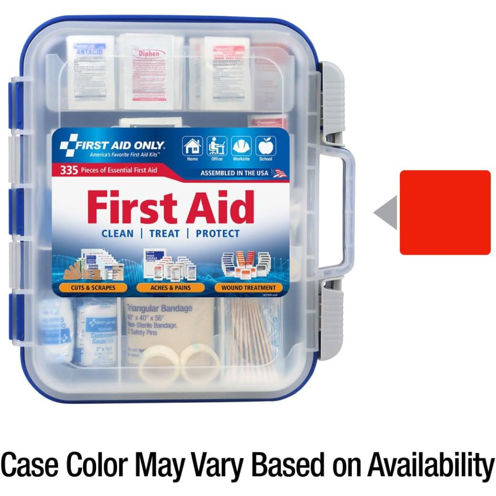 First Aid Only 335 Piece First Aid Kit, OSHA Compliant, All-Purpose 100-Person