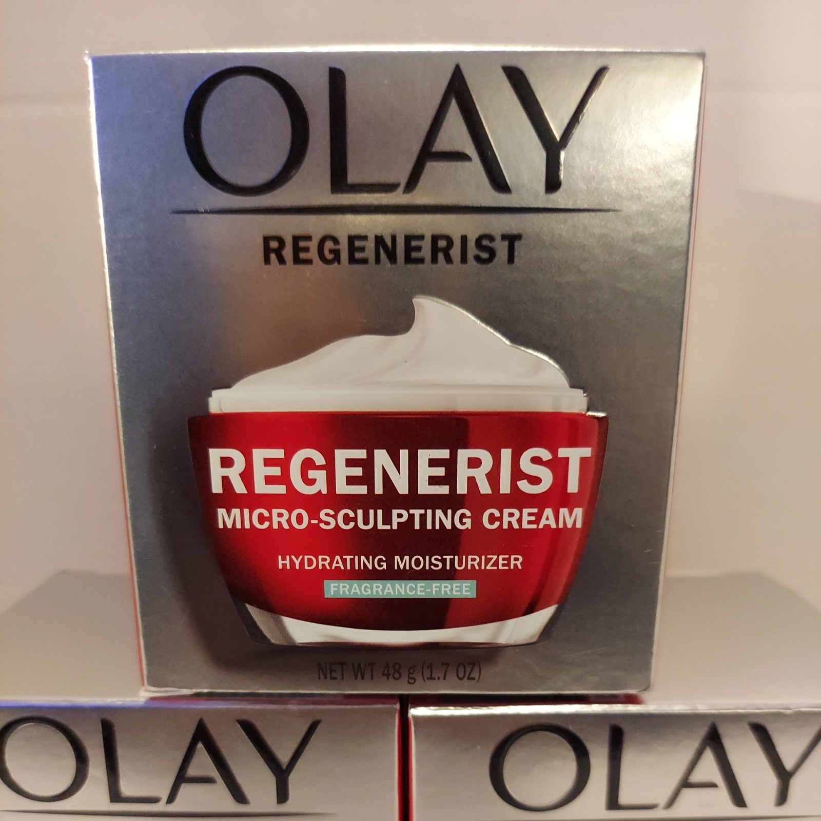 Lot Of 3 Olay Regenerist Micro-Sculpting Cream Hydrating Moisturizer 1.7oz Each