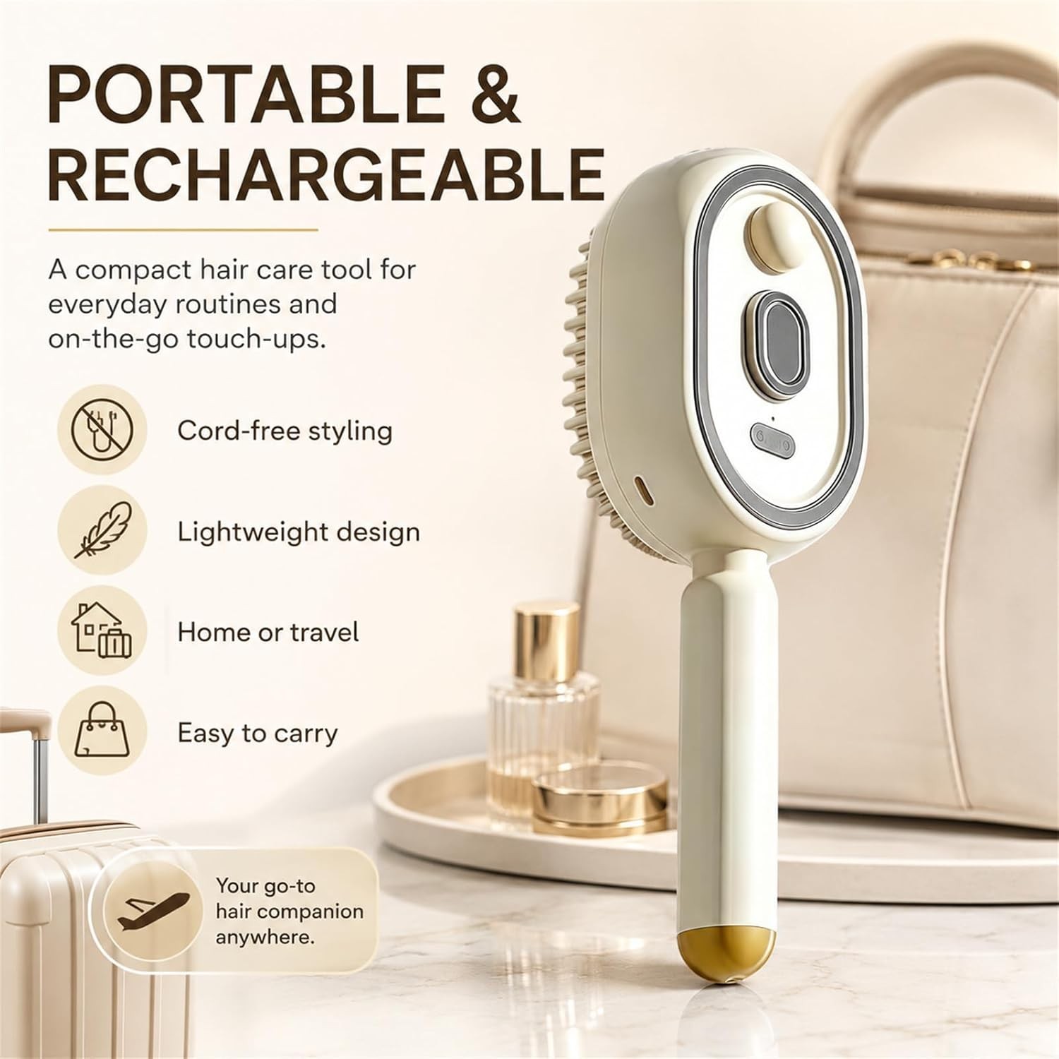 Electric Spray Air Cushion Massage Comb,3-In-1 Rechargeable Spray Massage Comb