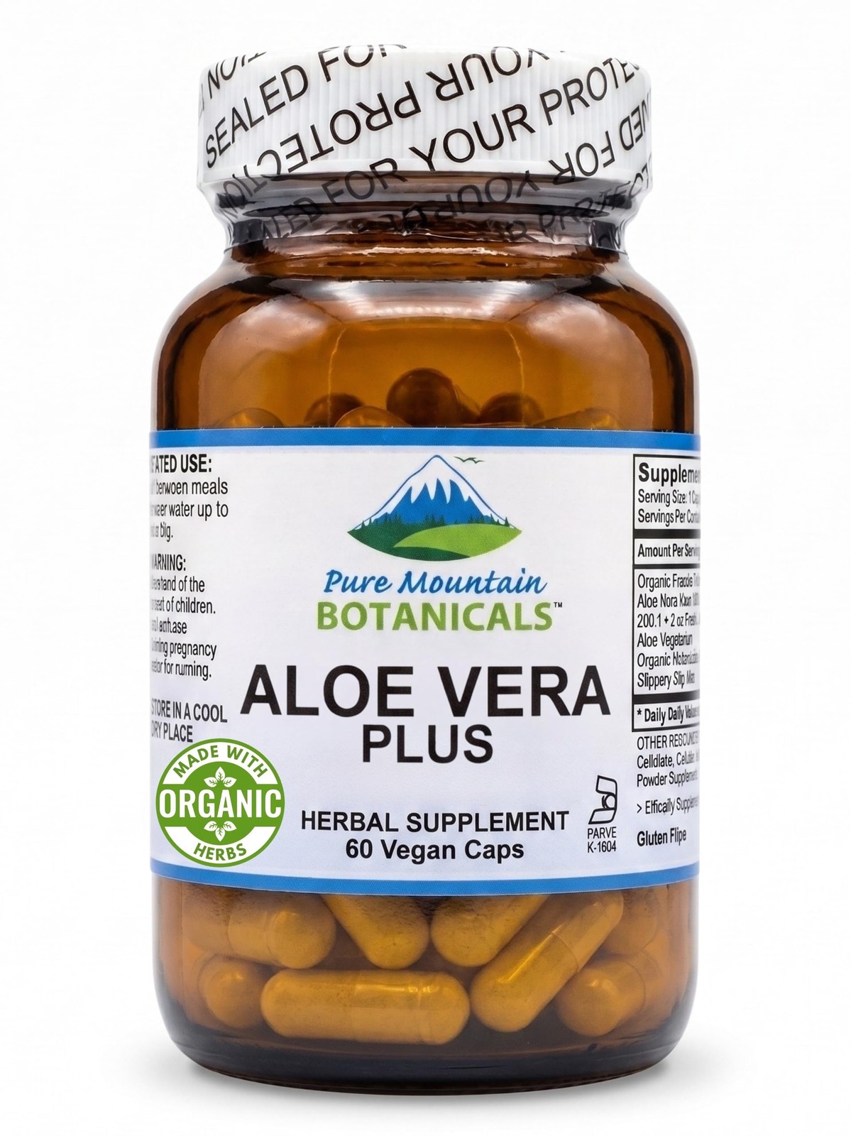 Pure Mountain Aloe Vera Capsules Organic Aloe Vera with Acemannan – Marshmallow