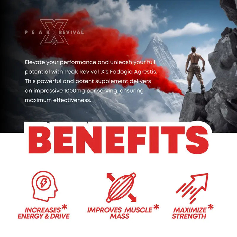Peak Revival-X Fadogia Agrestis 1000mg, Men Testosterone Support for Muscle Stre