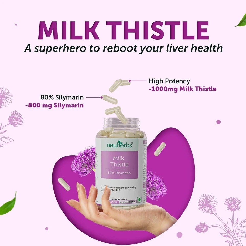 Milk Thistle Capsules | Liver detox supplement With Silymarin | Supports Liver