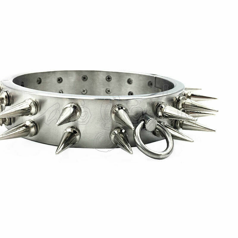3cm 4cm 6cm High Stainless Steel Neck Collar With Thorn Double Row Spike Choker