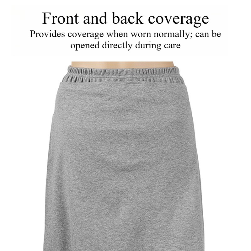 Cotton Three-quarter-length pants Adult Open-Crotch Pants Bedridden Incontinence