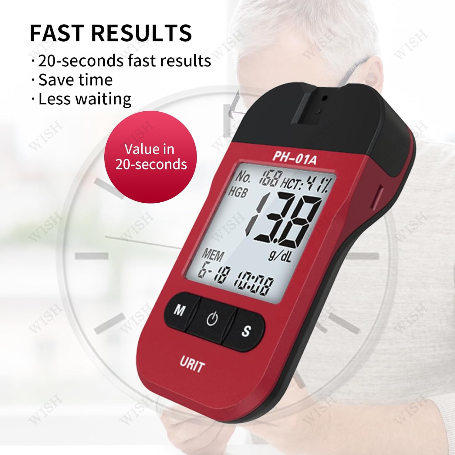 URIT Hemoglobin Analysis Tester Meter Home Hb Analyzer Anemia Tester Strip Heme