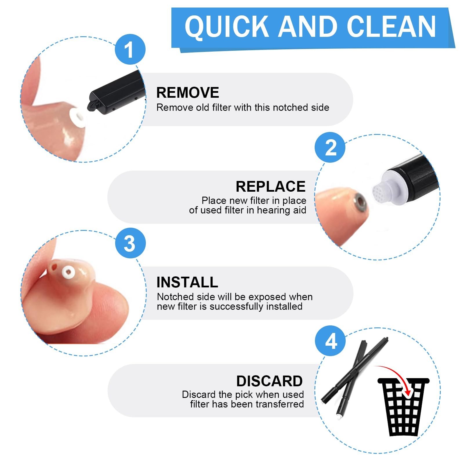 (40 Pcs) Phonak Cerumen Stop Wax Guard Filters for 0.05in-40 Pcs, Black