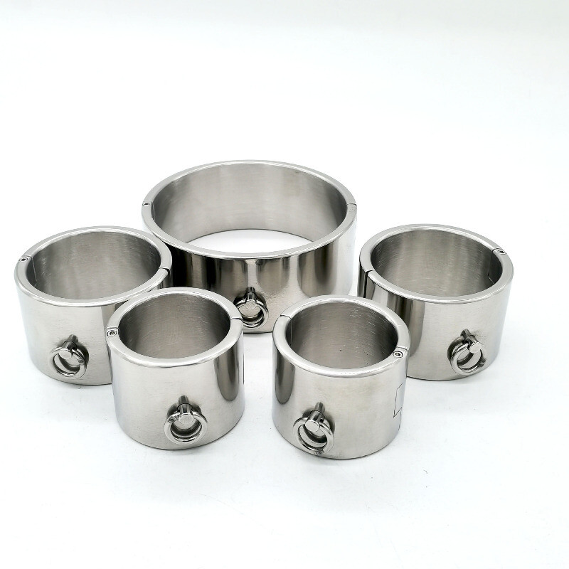 Stainless Steel 6cm High Handcuffs Ankle Shackles Neck Collar Round/oval Shape