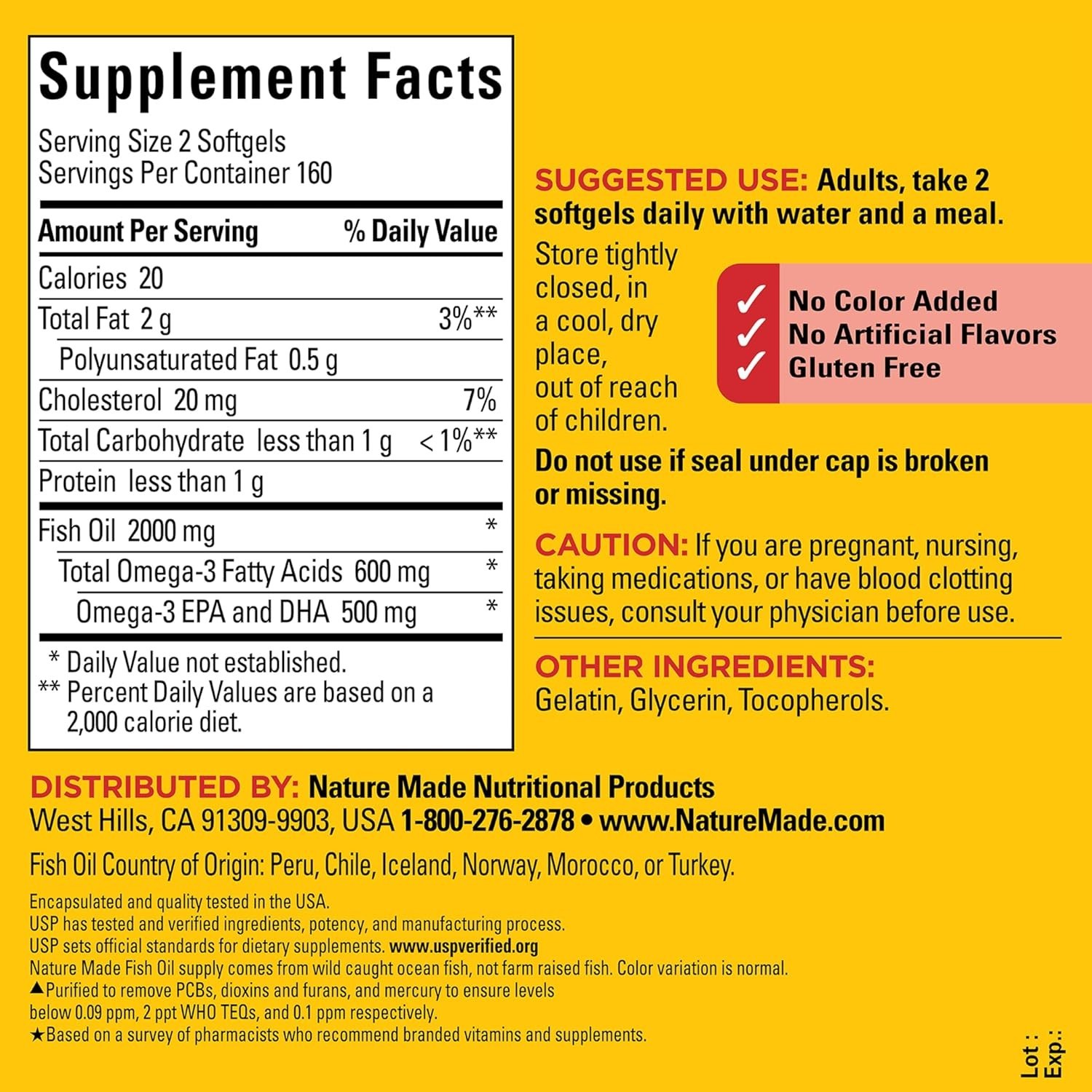 Omega-3 Fish Oil Softgels for Heart Health – 320 Count