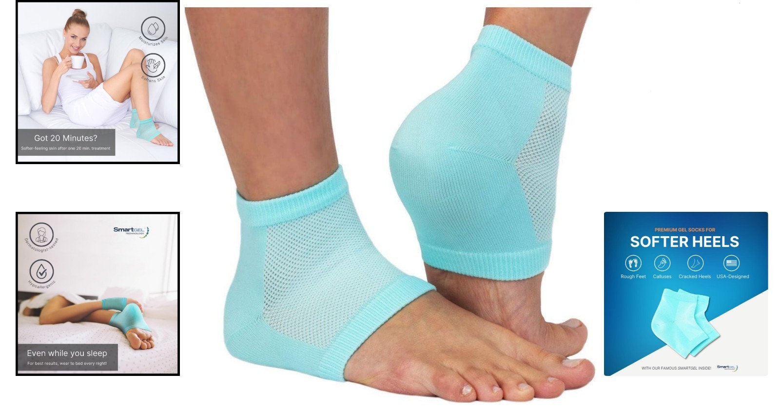 Vented Moisturizing Gel Heel Sleeves – Ultimate Foot Care for Cracked Heels