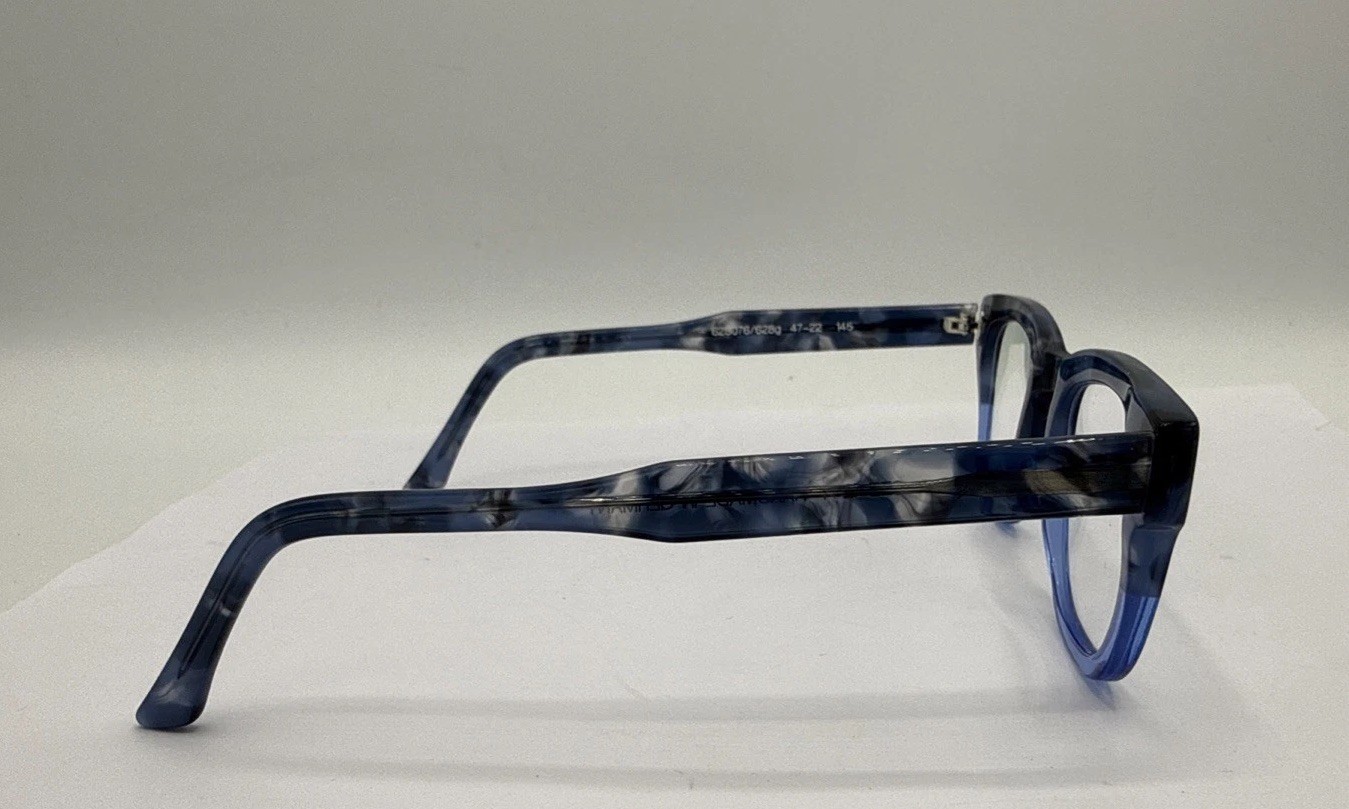 SEE Eyewear 1241 Blue Marbled Eyeglasses 47-22-145 Unisex NO BOX NEW !handmade