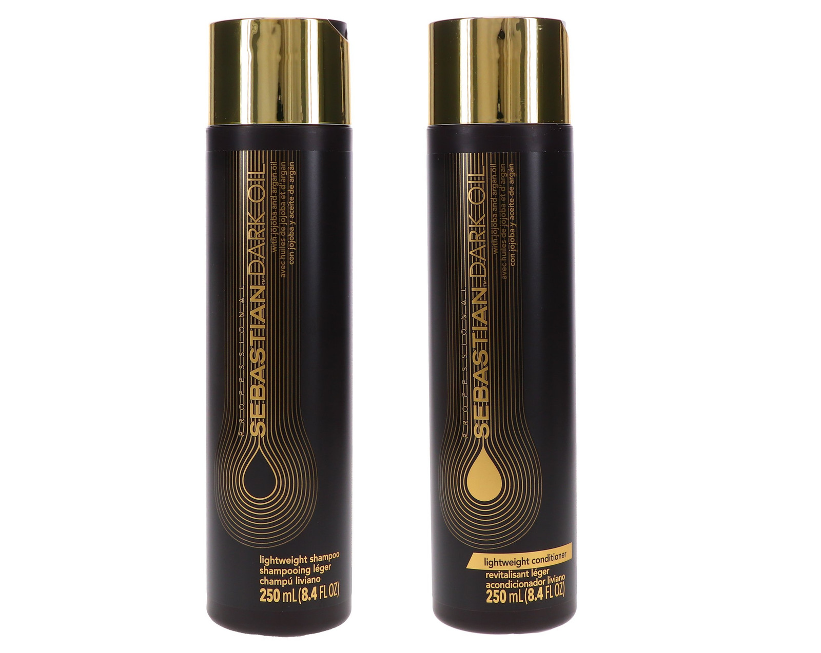 Sebastian Dark Oil Lightweight Shampoo and Conditioner DUO, 8.4 oz Each