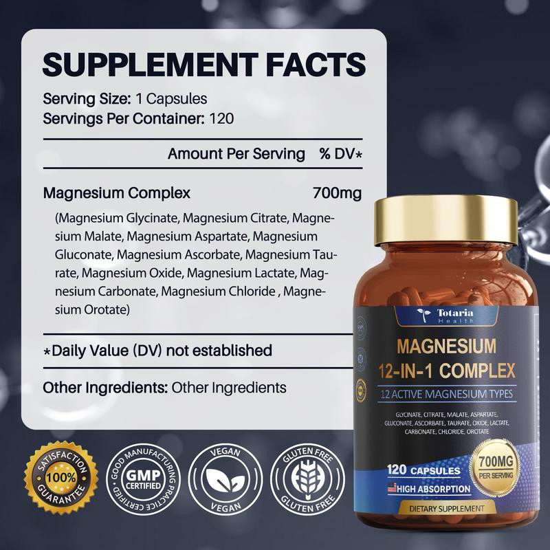 700mg Multi Magnesium Blend | Muscle, Heart & Relaxation Support
