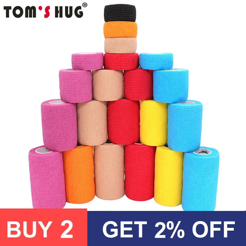 18 Colors Colorful Athletic Wrap Tape Self Adhesive Elastic Bandage Bands Sports