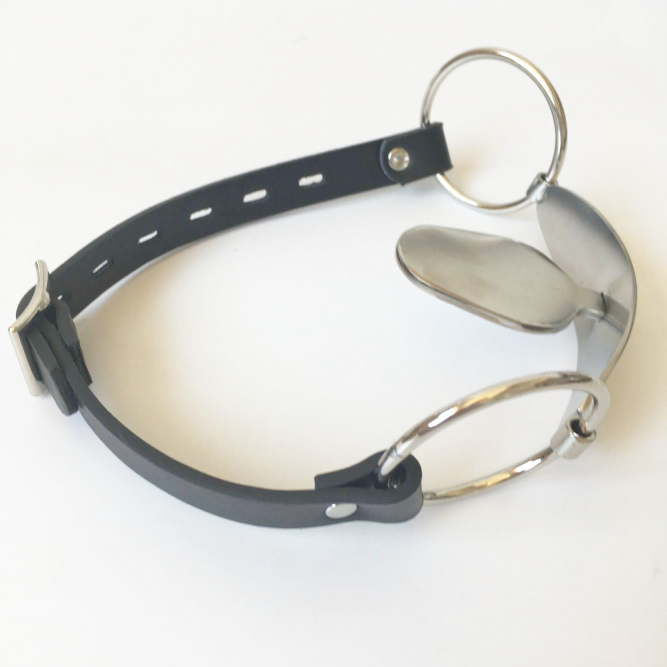 Stainless Steel Push Lock Fixed Handcuffs Wrist Collar Heavy Restraints