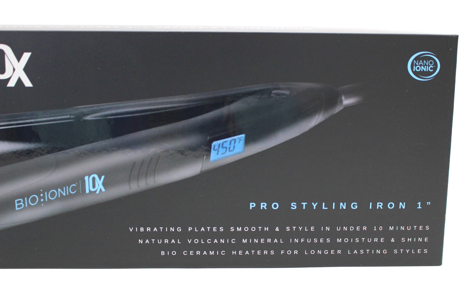 Bio Ionic 10X Pro Styling Flat Iron 1″ Vibrating Plates Classic Styler – NEW