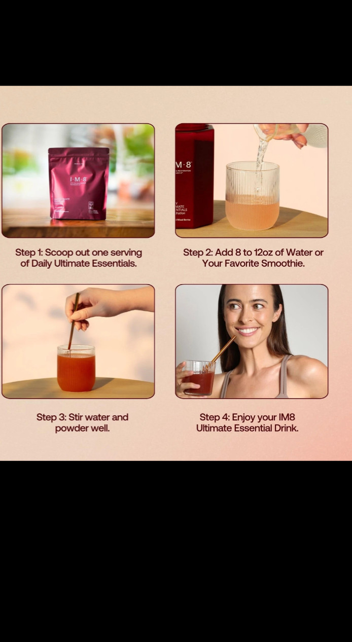 IM8 Daily Ultimate Essentials Powder Acai Mixed Berries Vegan Non-GMO 12.5 oz