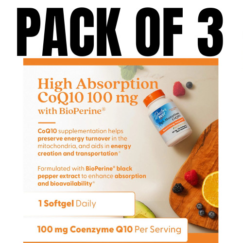 Doctor’s Best High Absorption CoQ10 – 60 Count (Pack of 3)