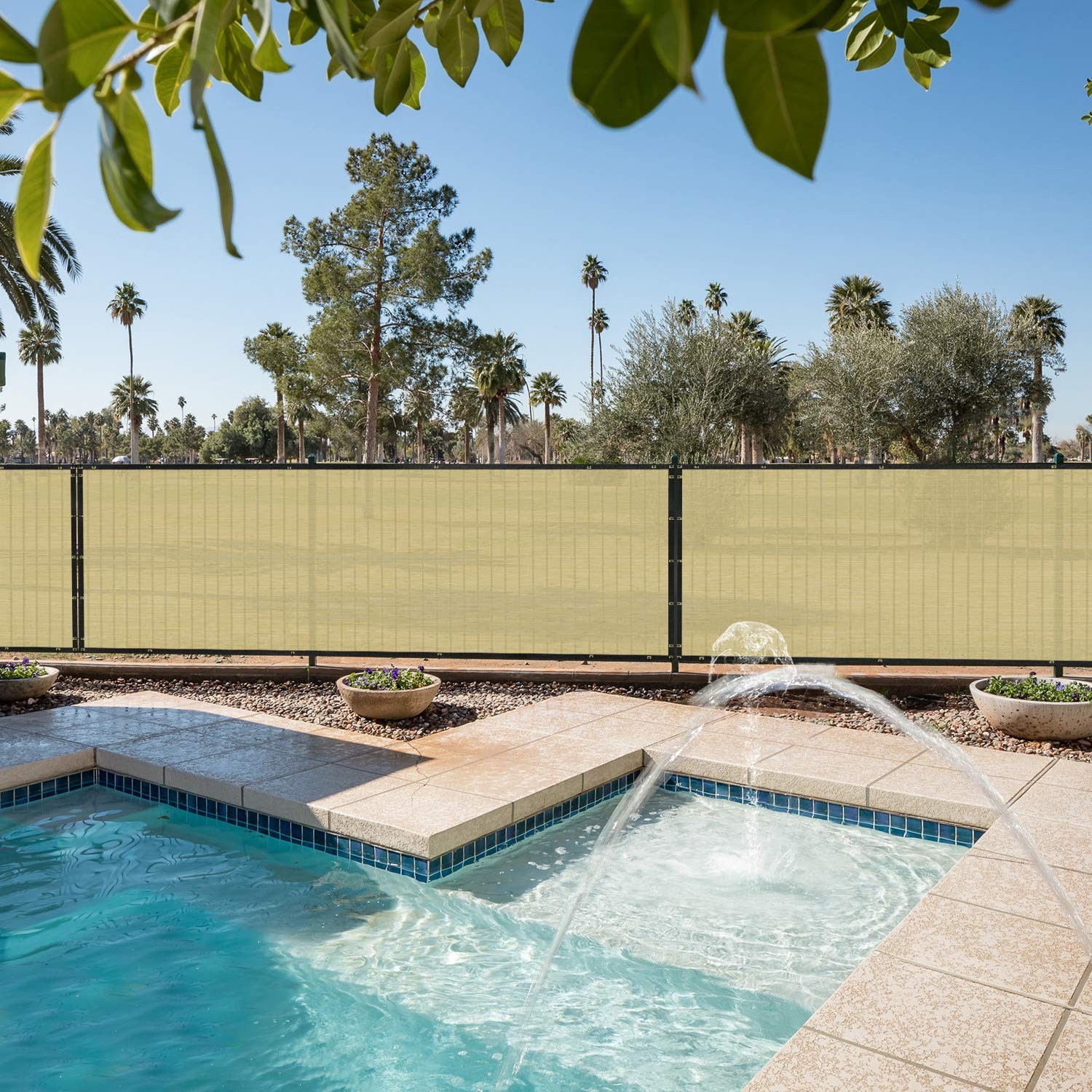 E&K Sunrise 5′ x 50′ Privacy Fence Screen with Grommets, Outdoor Windscreen F…