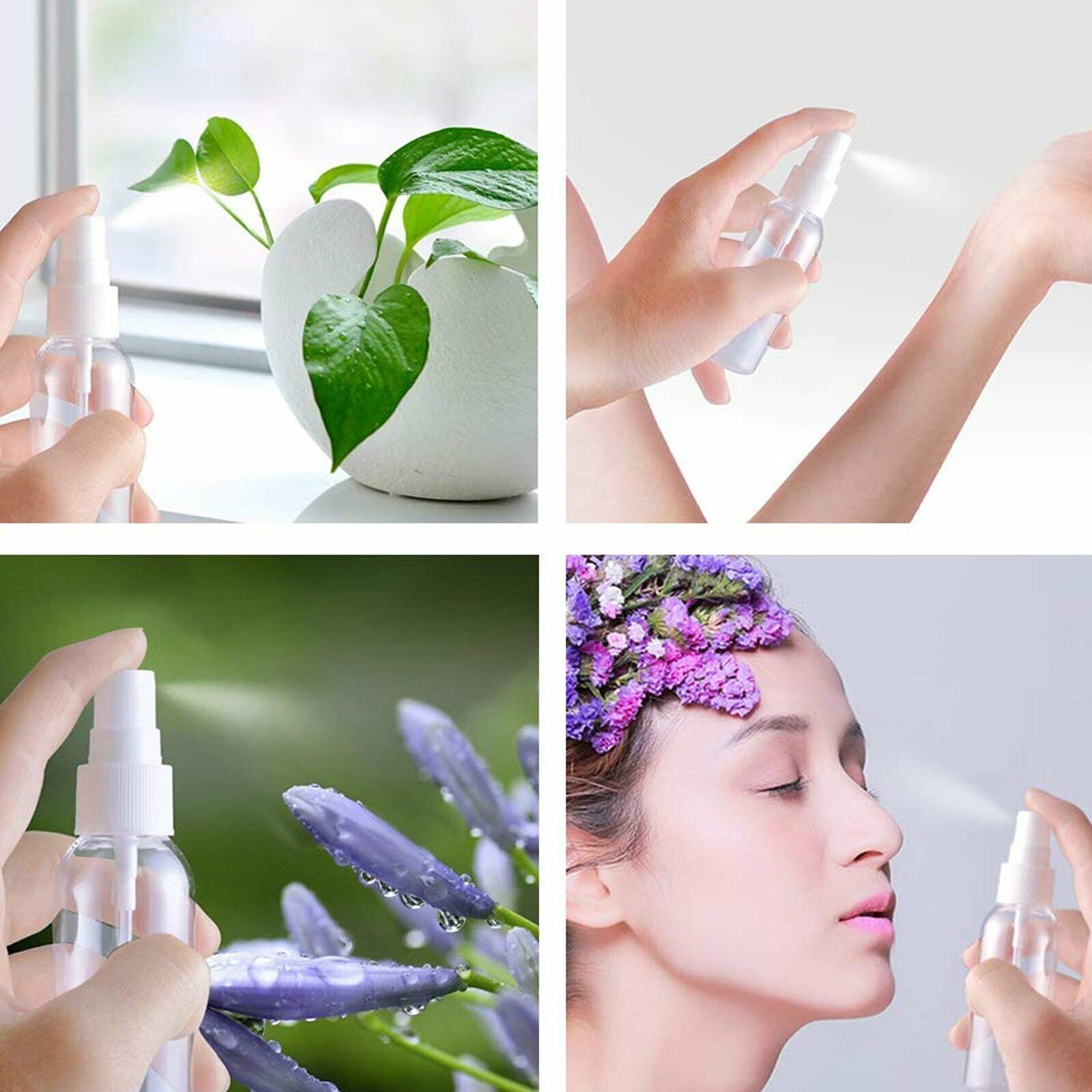 1~200PC 30ml/60ml Travel Spray Bottle Plastic Transparent Perfume Empty Atomizer