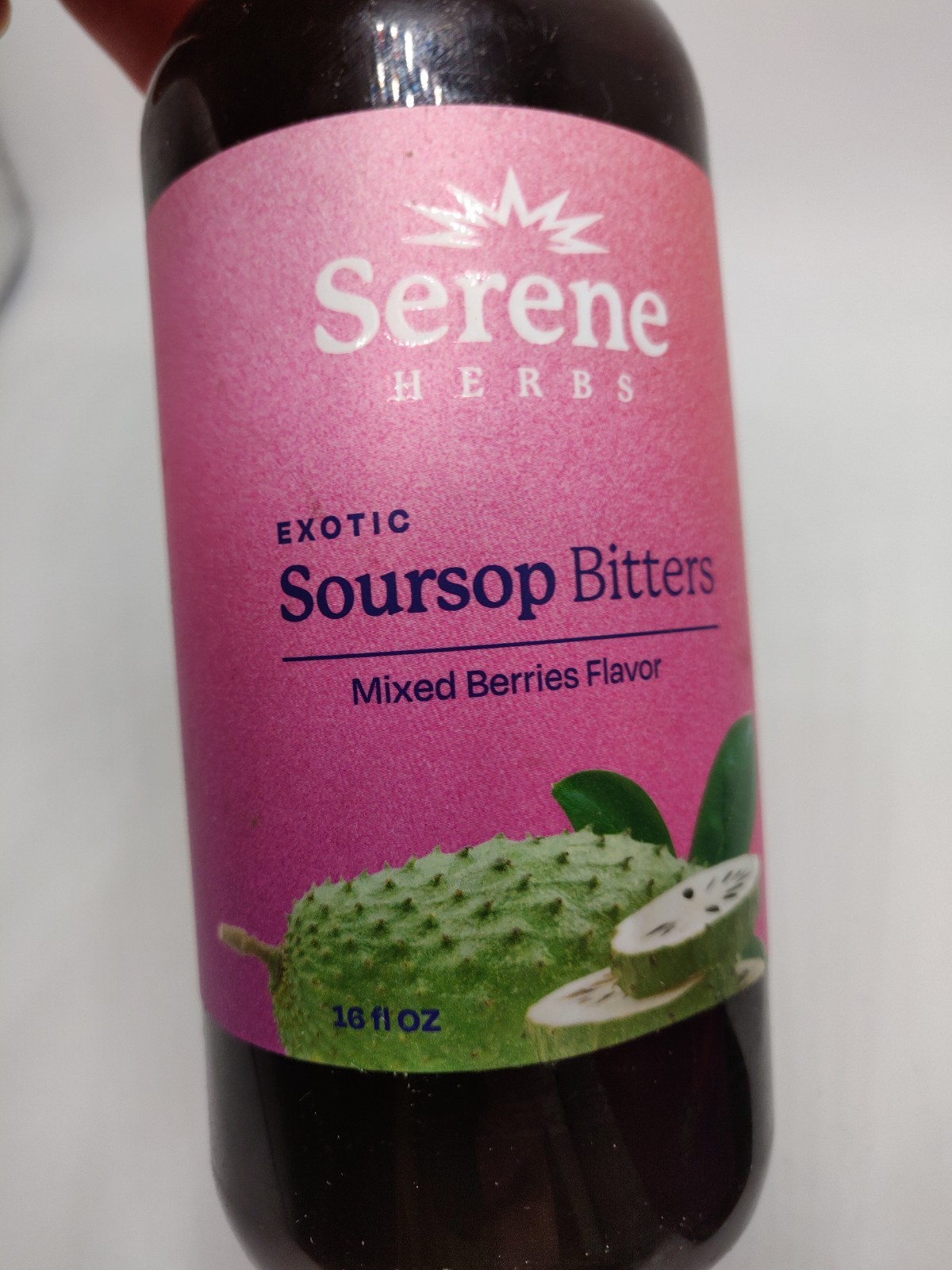 Serene Herbs Exotic Soursop Bitters – 16 fl oz – Mixed Berries Flavor – 02/2027