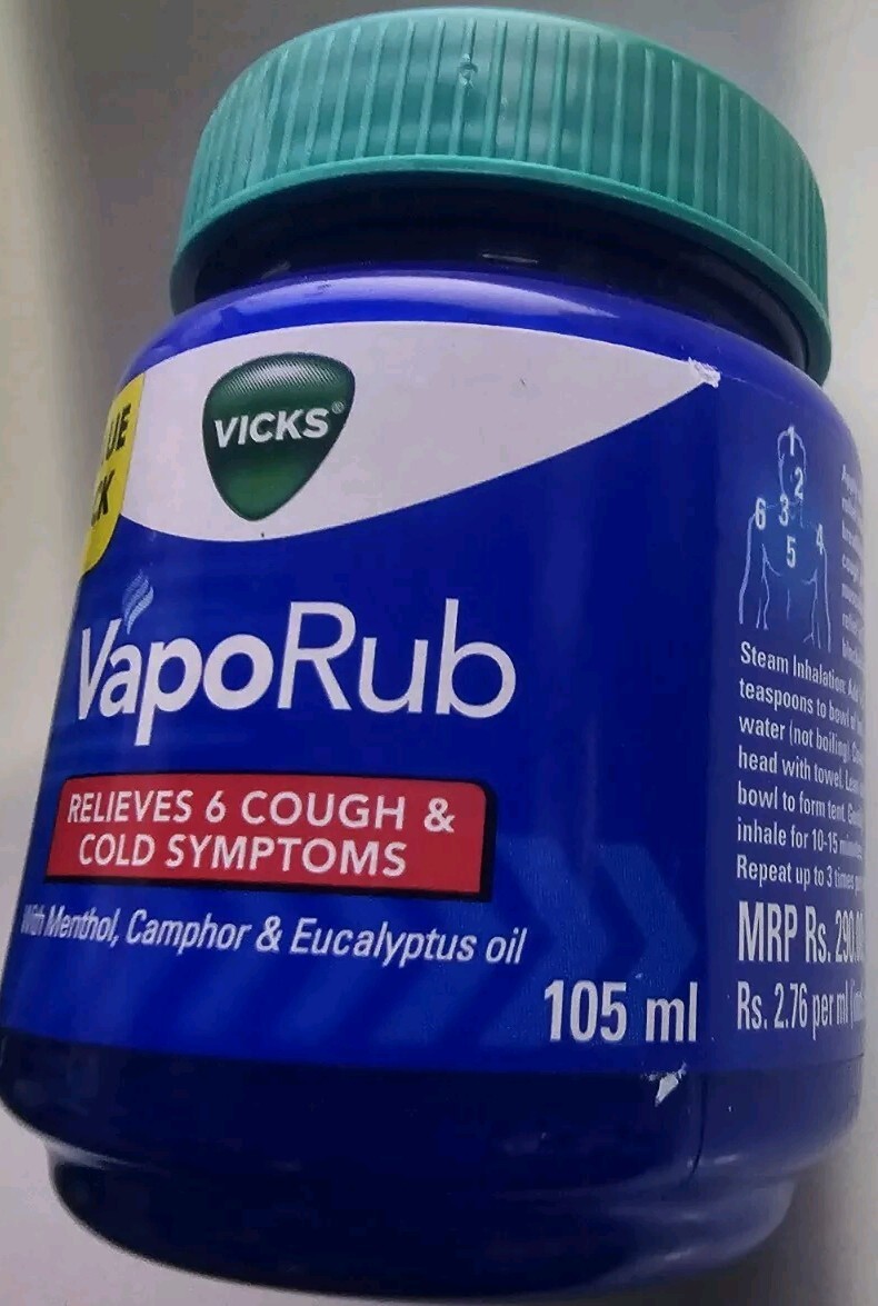 Vicks VapoRub Chest Rub Ointment, Relief from Cough, Cold, Aches, & Pains (100g)