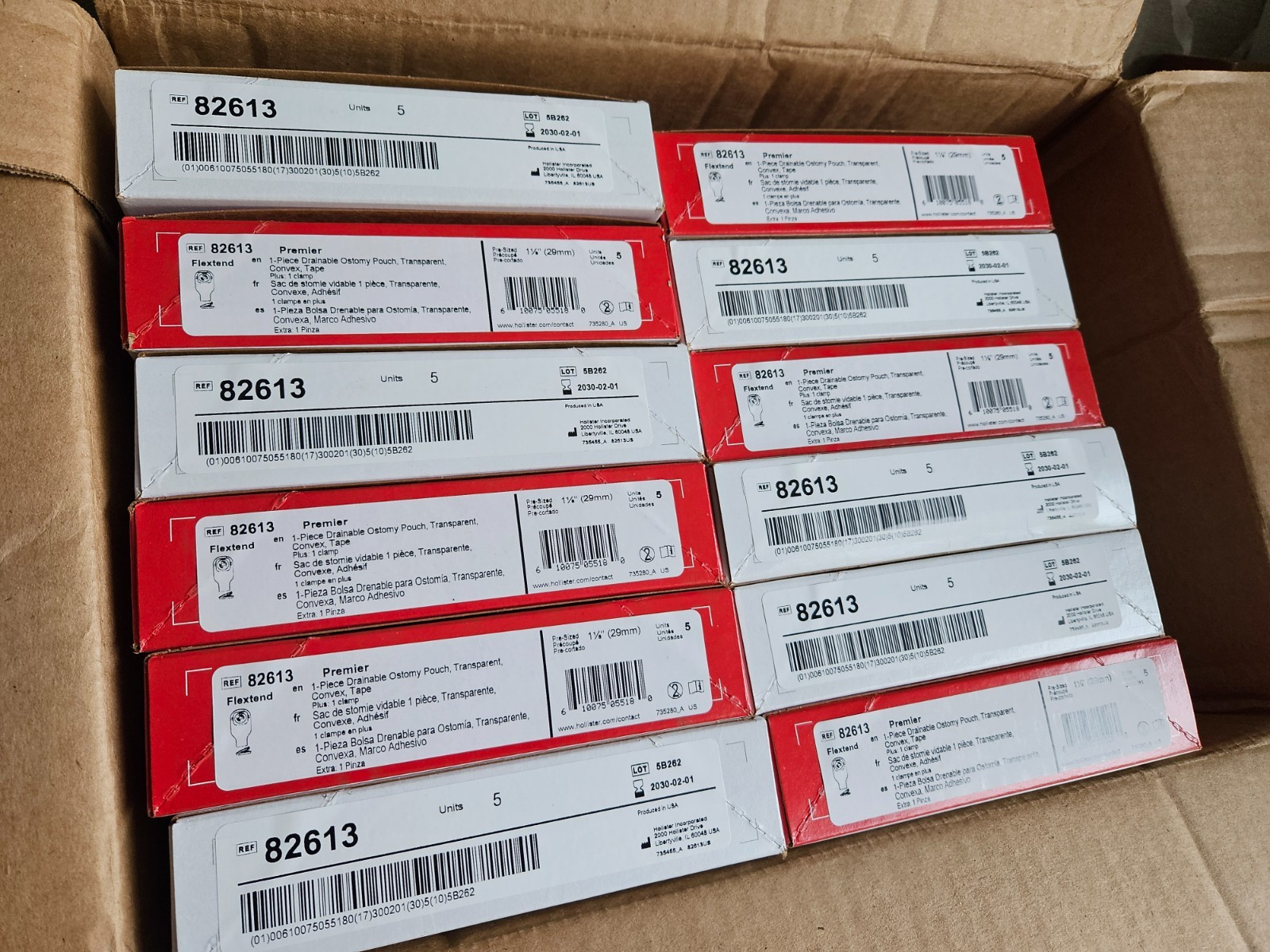 LOT 12 BOXES – Hollister 82613 Convex Ostomy Pouch 1 1/8″ Flange 29mm EX 2029-30
