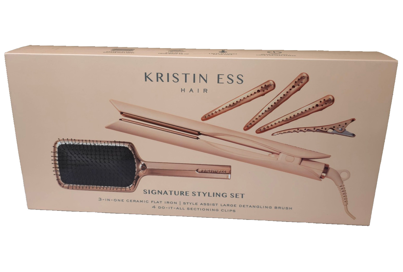 Kristin Ess Hair Signature Styling Set 3-in-1 Ceramic Flat Iron 4 Heat Settings