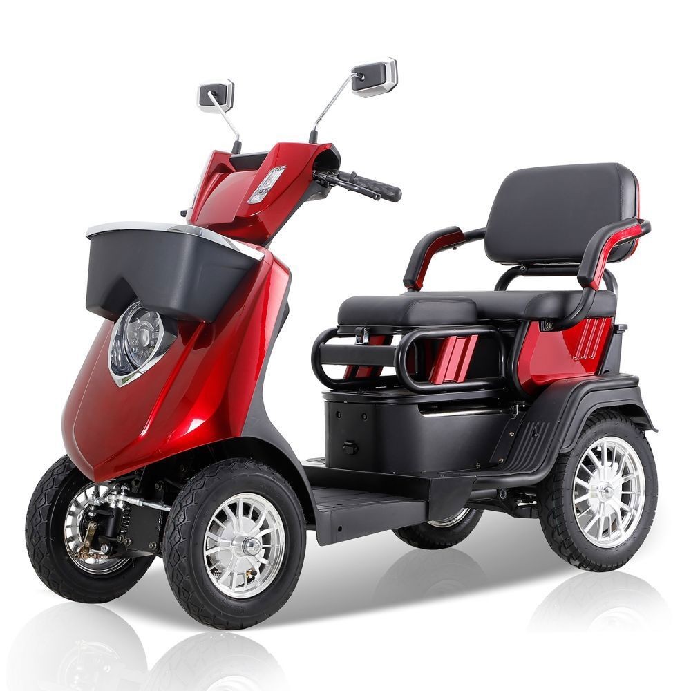 1000W 4-Wheel Heavy Duty Adjustable 2-Seat Electric Power Mobility Scooters