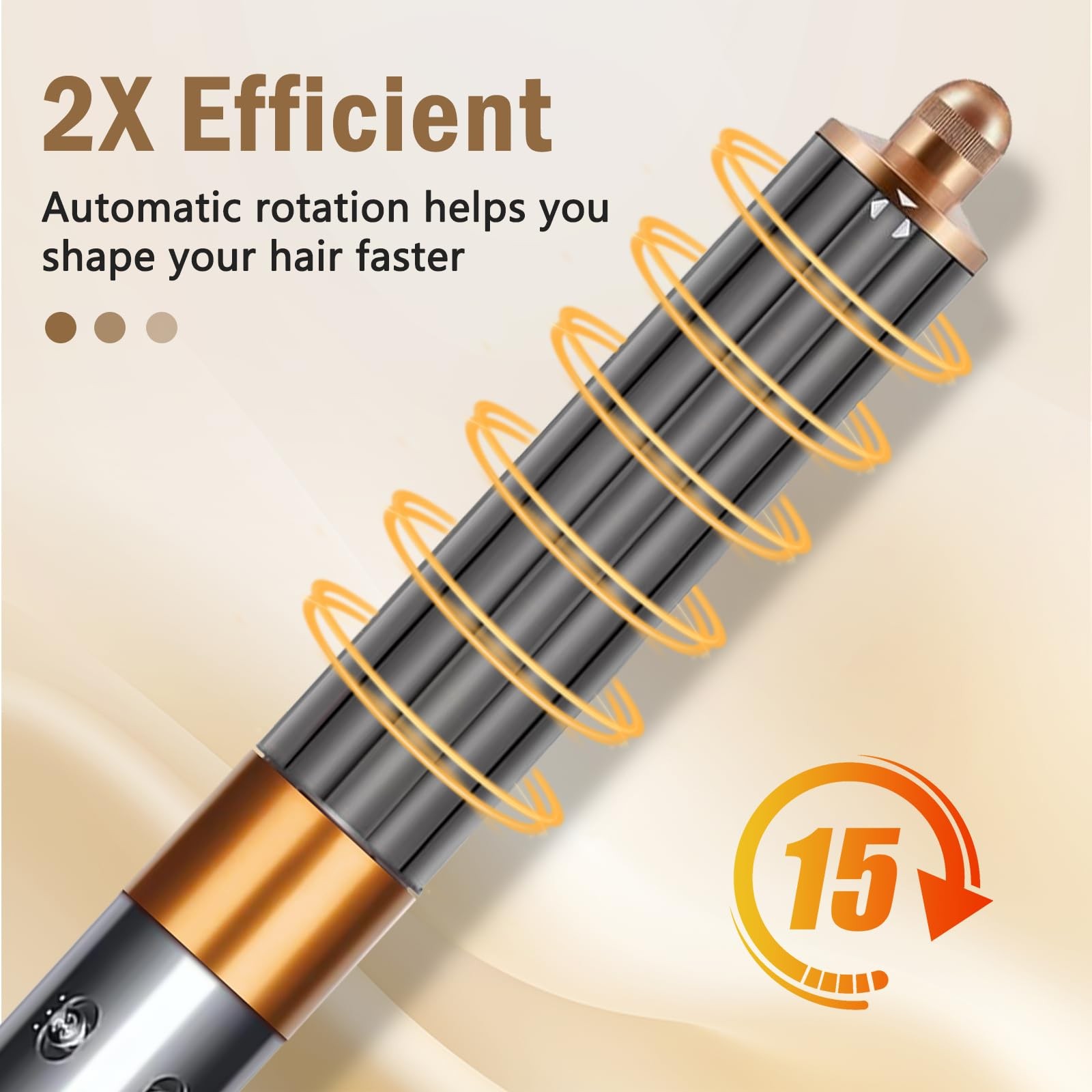 40MM 1.6in Long Hair 1 Count (Pack of 1), Curling Barrels,Gold