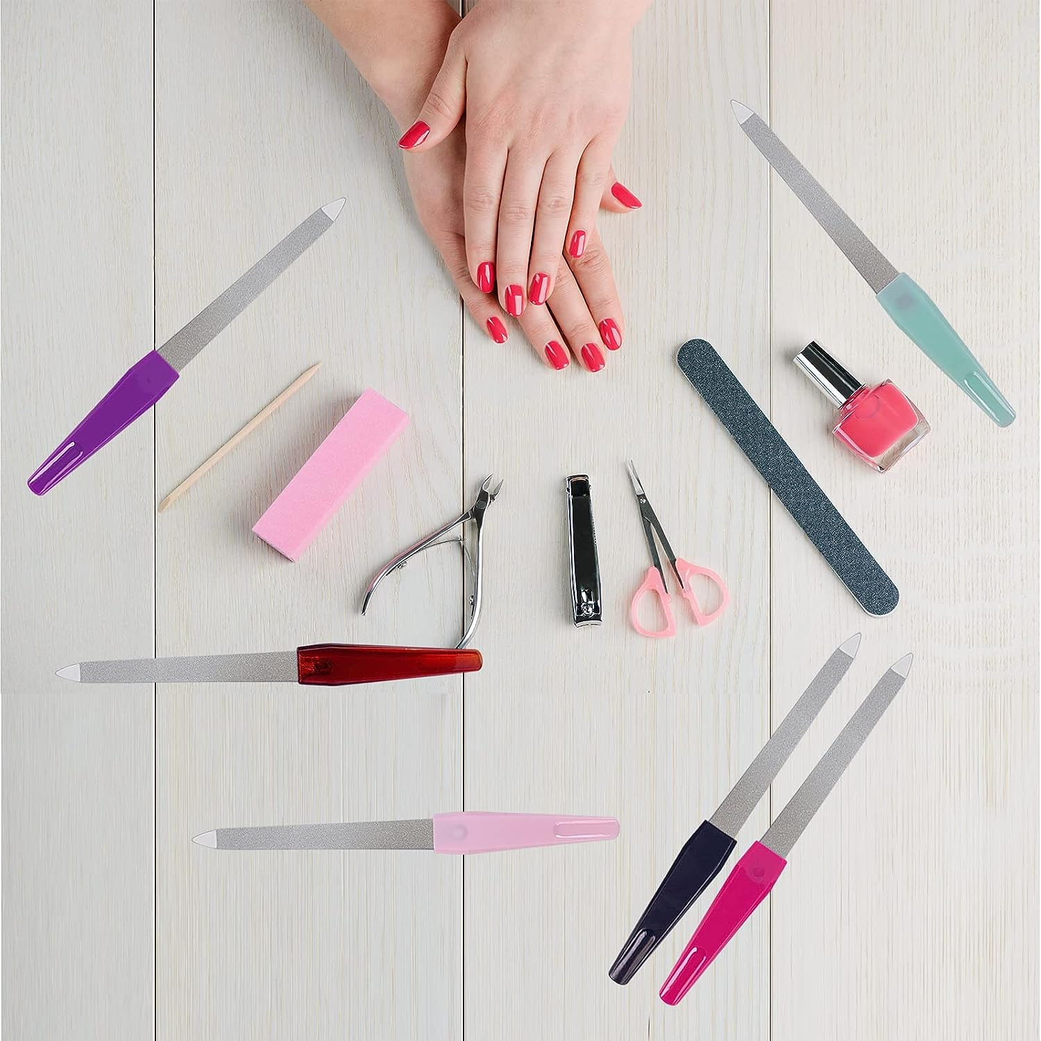 Metal Nail File (6 Pcs), Nail Files for Natural Nails Made of Stainless Steel, S