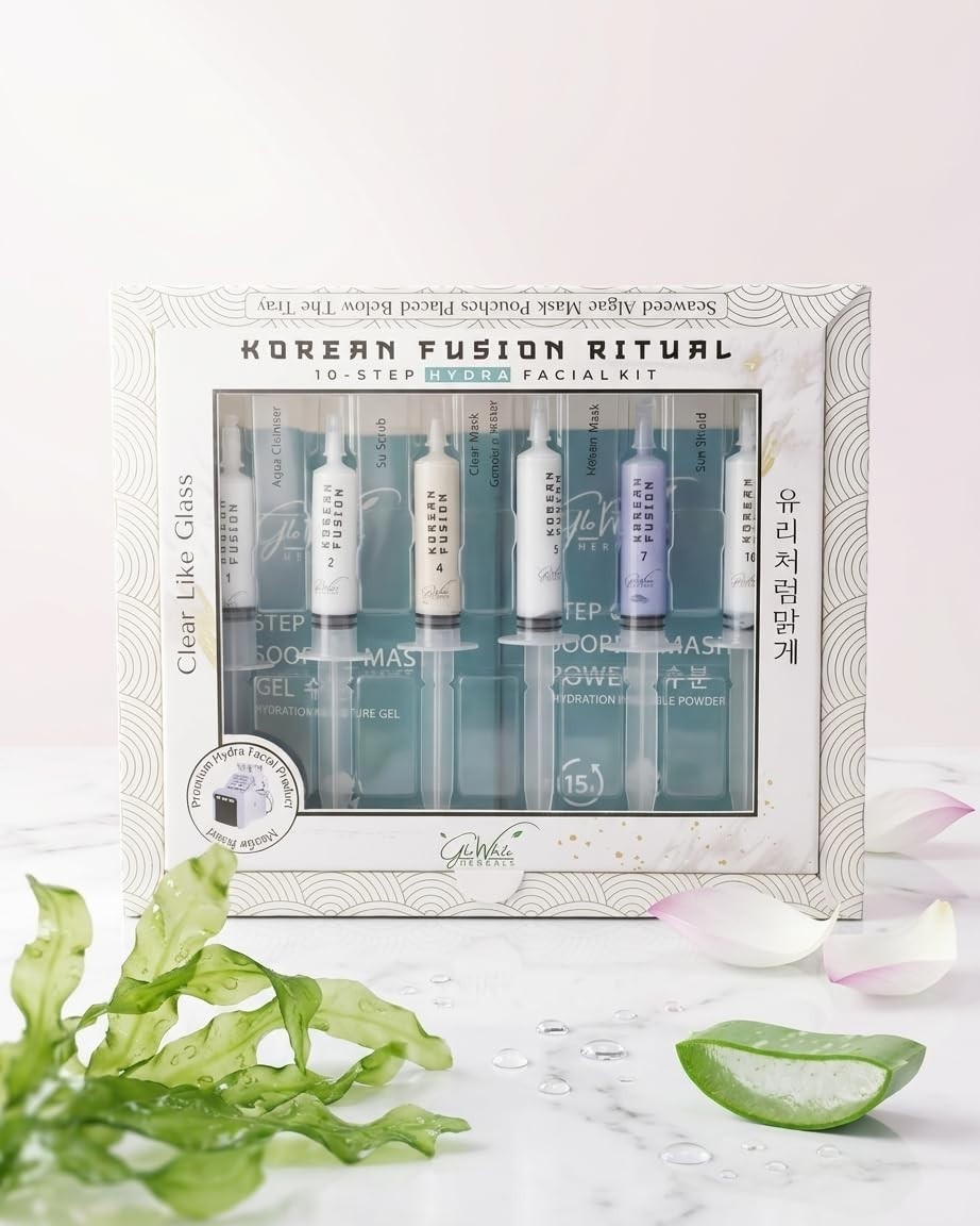 Korean Glass Skin Hydra Facial Kit 10-Step With Rubber Mould Mask 142 Grams