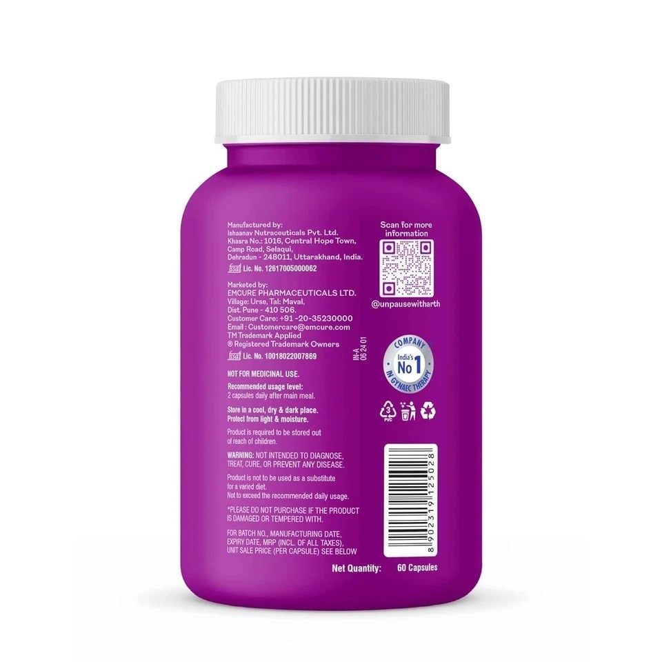 Emcure Arth Tender Breast Support, 1000mg Breast Care Capsules, 60 Veg Capsules