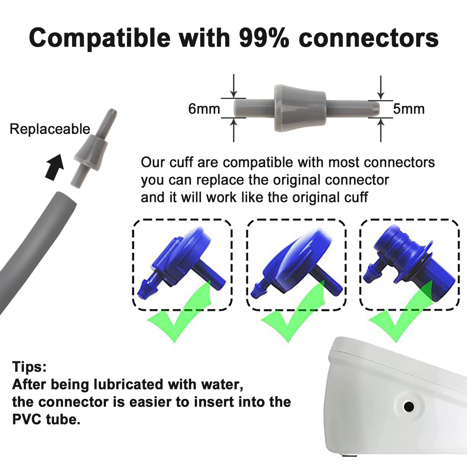 22-36cm Arm Blood Pressure Cuff For Blood Pressure Monitor or 6 Connectors