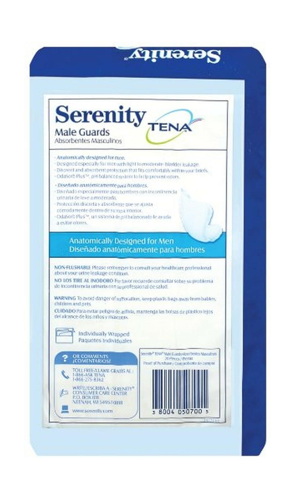TENA Male Guards 20CT PRI (3 Pack) 20 Count (Pack of 3) pack of 3, 60 total