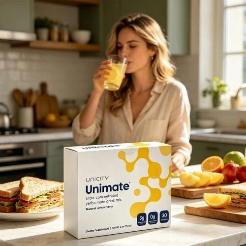 Unicity Unimate Natural Lemon Flavor Packs 30 Counts Exp 08/2027 Free Shipping