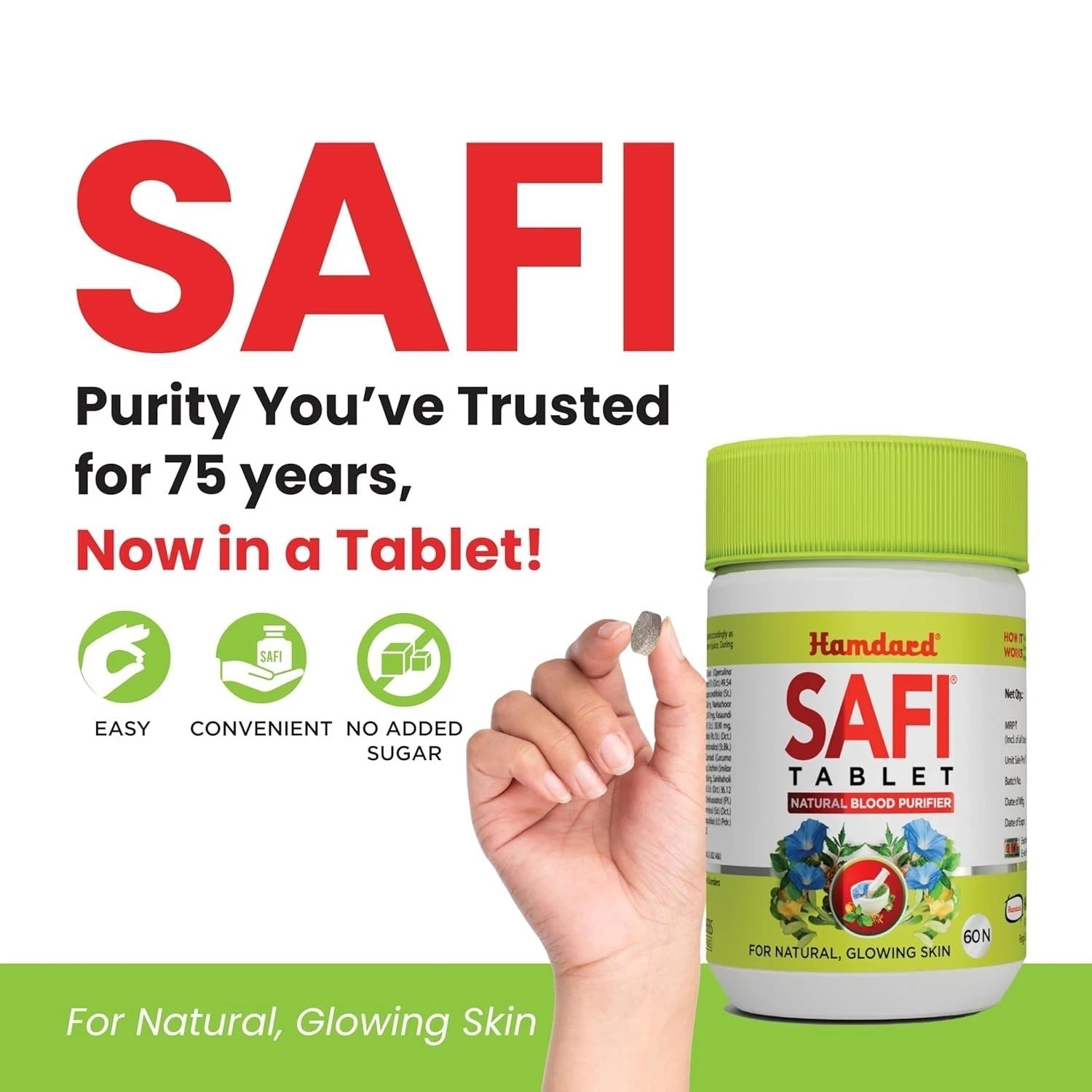 Hamdard Safi Tablet for Healthy & Glowing Anti-Bacterial & Detoxifier 60 Tablets
