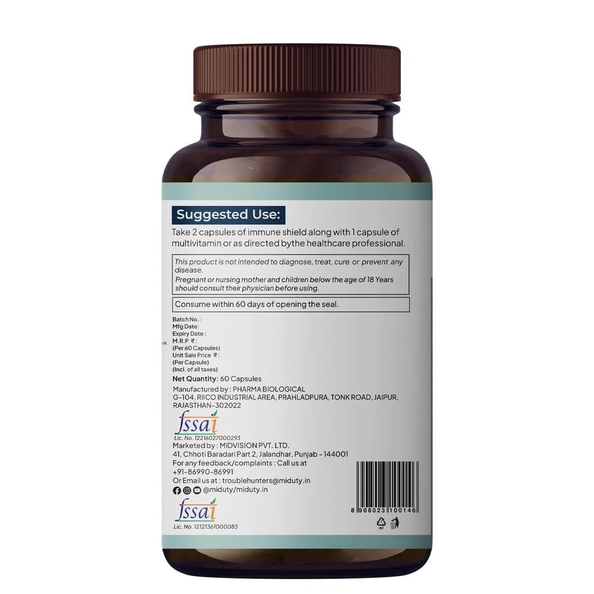 Miduty Immune Shield Quercetin 700 mg, Bromelain – 60N