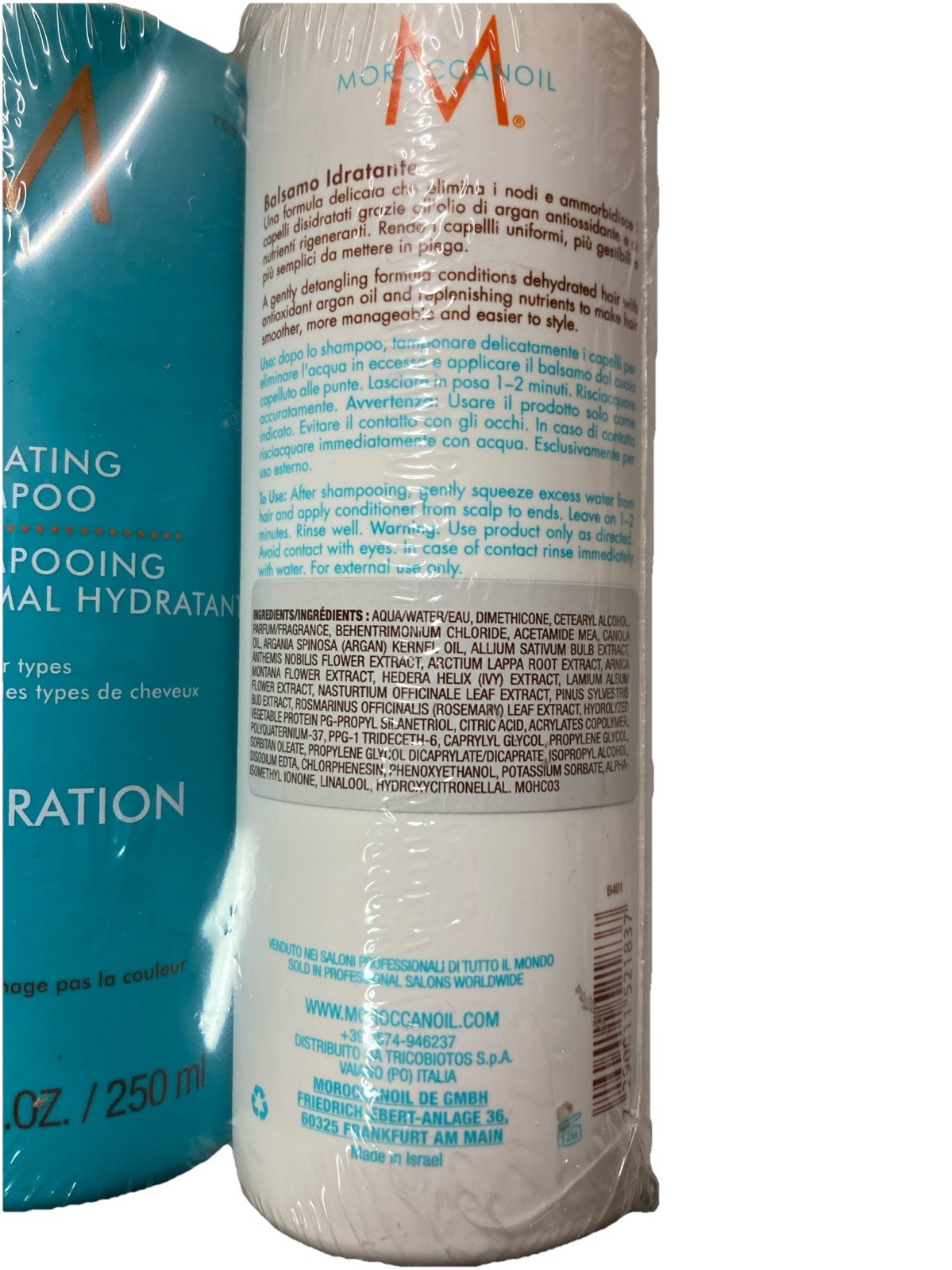Moroccanoil Shampoo & Conditioner Set Hydration All Hair Types 8.5 Fl Oz 250ml