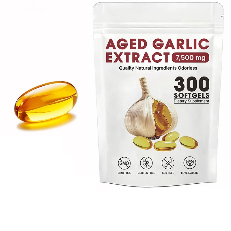 Odorless Garlic 7500mg Per Servings, 300 Softgels 2 Years Aged Garlic Extra